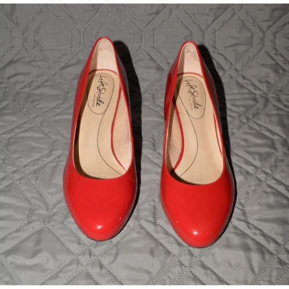 LifeStride Soft System Parigi Red Patent Pumps Heels Size 6.5W Women’s 2” Heel - Picture 2 of 10
